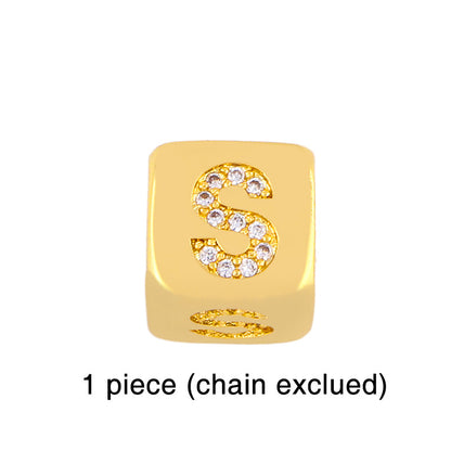 Fashion Letter Copper 18k Gold Plated Artificial Gemstones Bracelets In Bulk