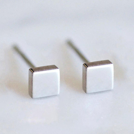 Simple Stainless Steel Small Earrings Fashion Square Earrings Mini Earrings Wholesale Gooddiy