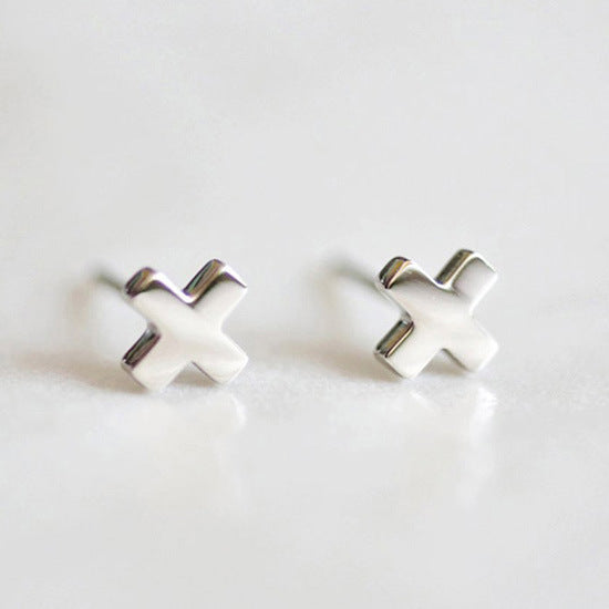 Cross Stainless Steel No Inlaid Earrings