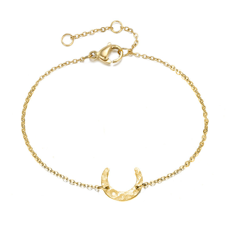 New Accessories Simple Stainless Steel Creative Moon-shaped Bracelet Gold-plated Fashion Bracelet Wholesale Gooddiy