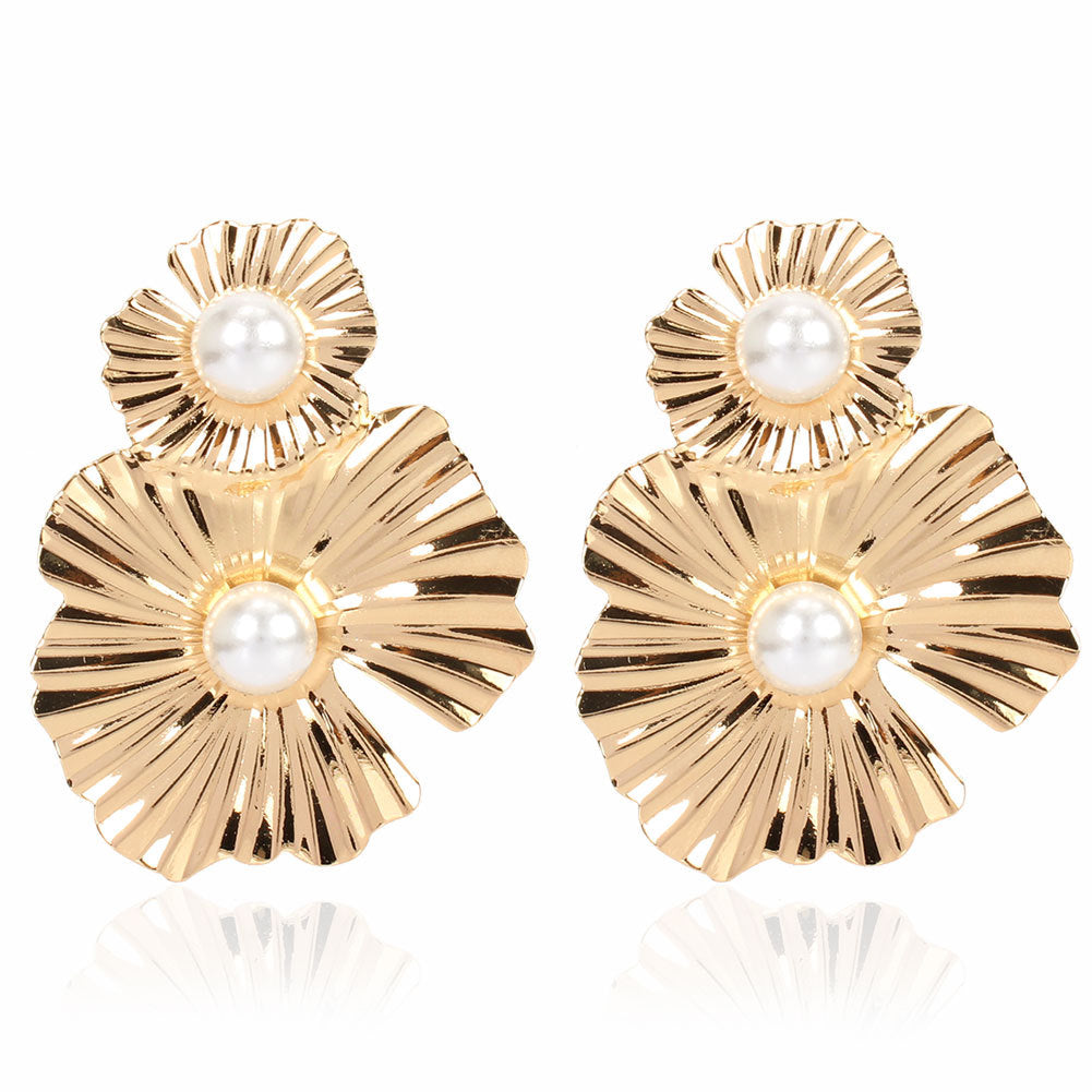 Fashion Metal Flower Earrings Simple Retro Irregular Flower Earrings Wholesale Gooddiy