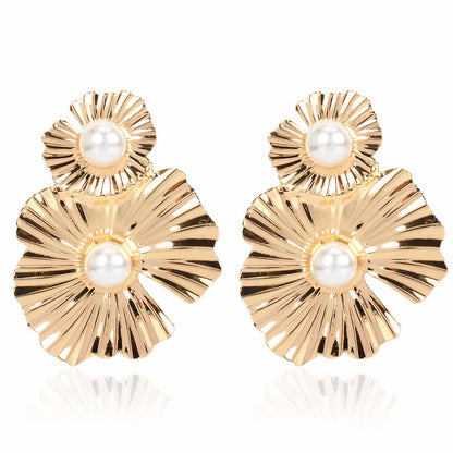 Fashion Metal Flower Earrings Simple Retro Irregular Flower Earrings Wholesale Gooddiy