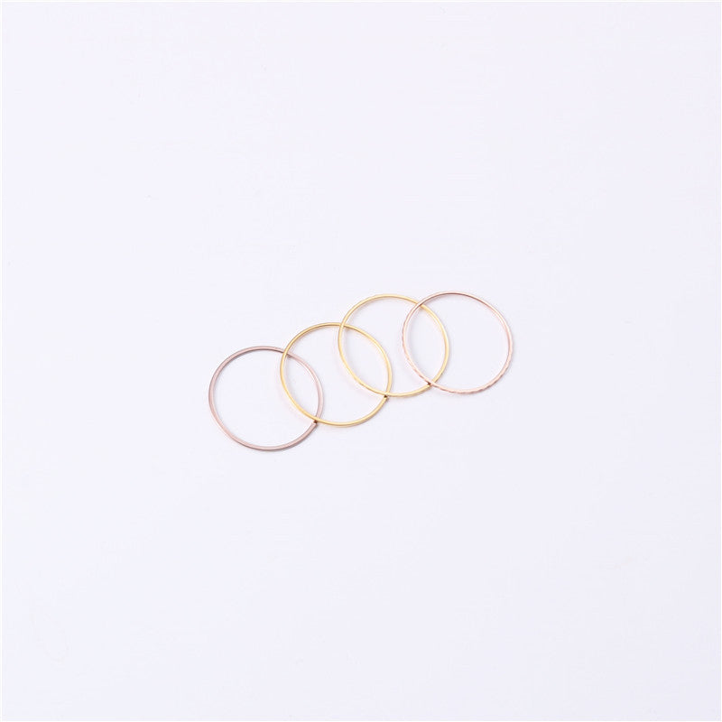 Simple Style Solid Color Titanium Steel Rings 1 Piece