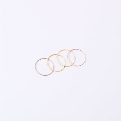 Simple Style Solid Color Titanium Steel Rings 1 Piece