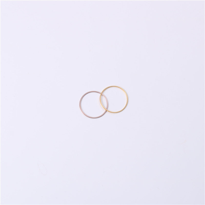 Simple Style Solid Color Titanium Steel Rings 1 Piece