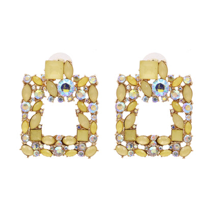 Fashion Geometric Diamond Alloy Earrings Ear Studs