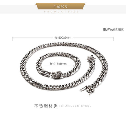 Korean Bracelet Stainless Steel Necklace Jewelry Set Wholesale