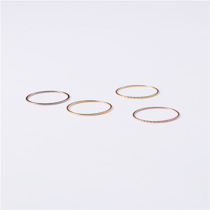 Simple Style Solid Color Titanium Steel Rings 1 Piece