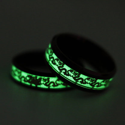 Cross-border Sourcing Stainless Steel Dragon Luminous Ring Luminous Jewelry Wholesale