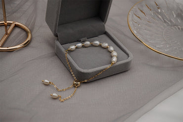 Fashion Round Pearl Titanium Steel Bracelets 1 Piece