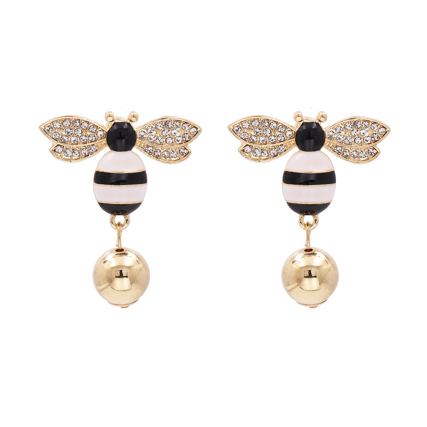 Hot Sales New Symmetrical Earrings Bee Pearl Earrings Ear Jewelry Insect Earrings Korea Wholesale Gooddiy
