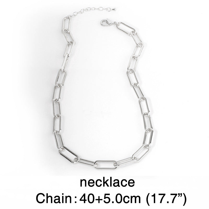 Hip-hop Rap Accessories Hiphop Big Gold Chain Cuban Necklace Clavicle Chain Wholesale Gooddiy