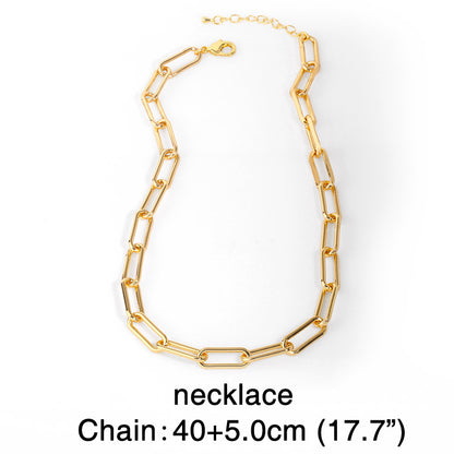 Hip-hop Rap Accessories Hiphop Big Gold Chain Cuban Necklace Clavicle Chain Wholesale Gooddiy