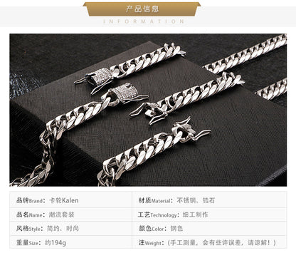 Korean Bracelet Stainless Steel Necklace Jewelry Set Wholesale