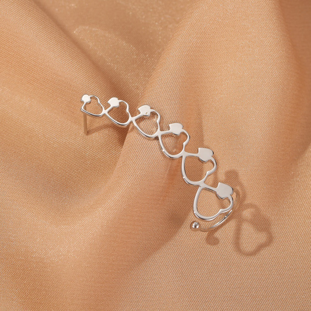 New Earrings Simple Star Love Ear Hangings Non-mainstream Single Ear Jewelry Wholesale Gooddiy