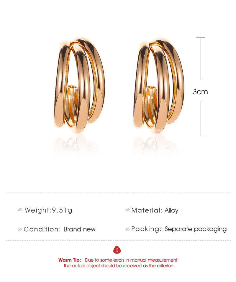 Fashion Geometric Plating Alloy No Inlaid Earrings