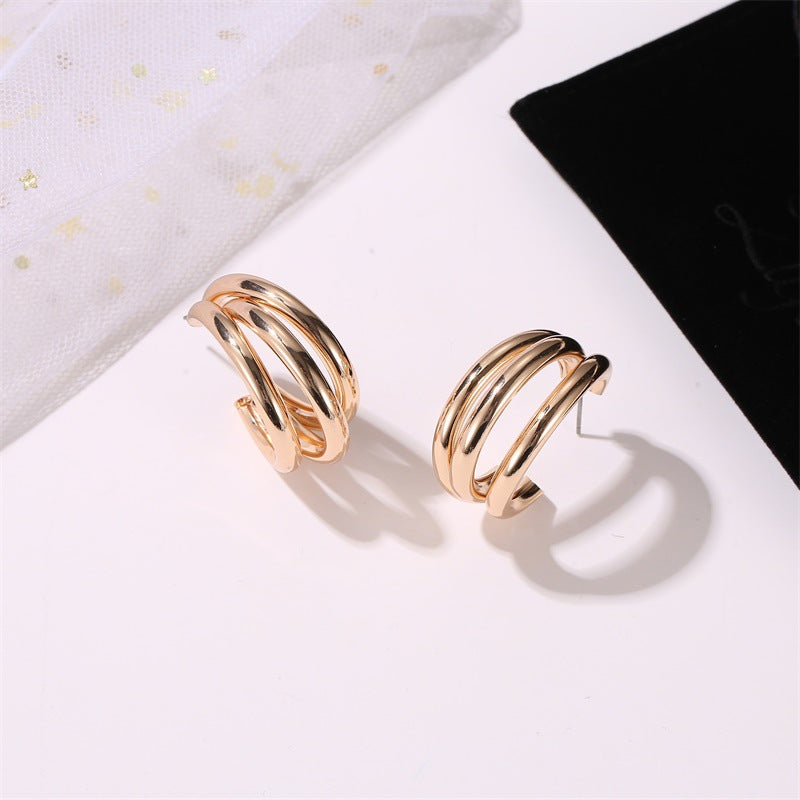 Fashion Geometric Plating Alloy No Inlaid Earrings