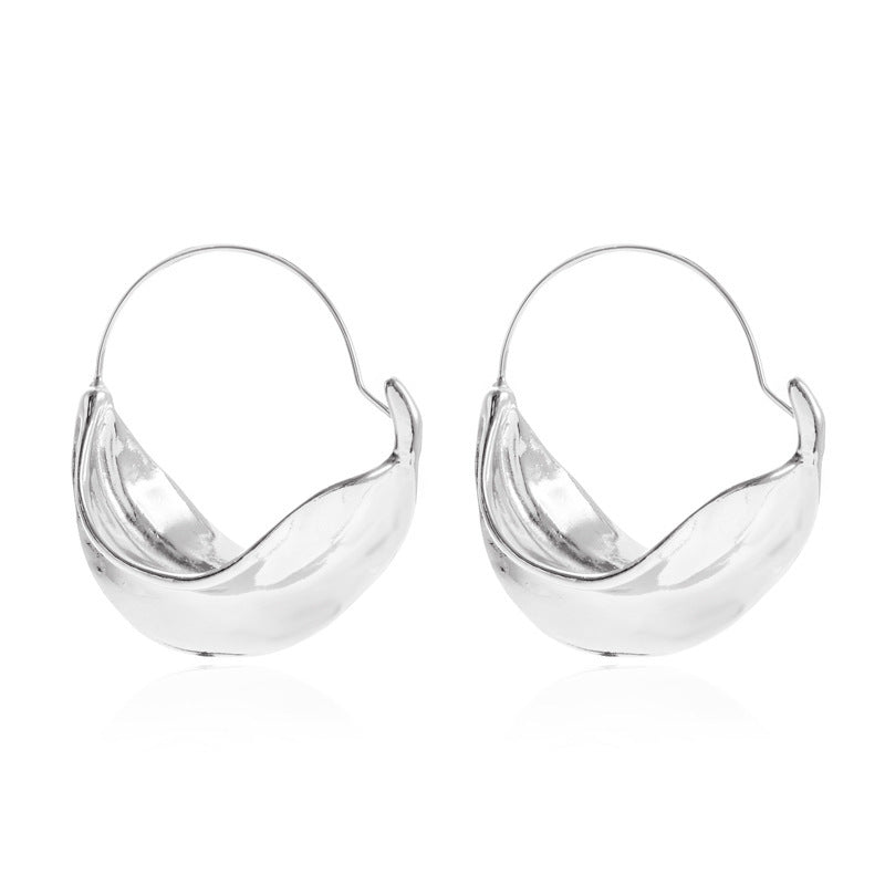 New Irregular Earrings Metal Flower Basket Exaggerated Earrings Wholesale Gooddiy