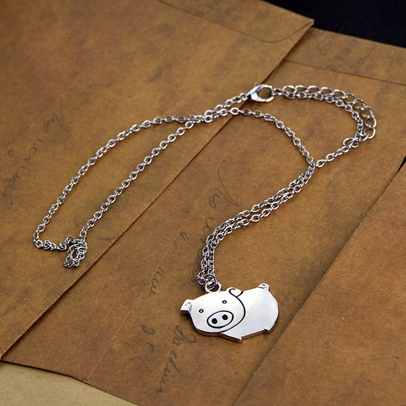 Fashion  Cute Cartoon Creative Fashion Piggy Pig Pendant Necklace Accessories Wholesale Gooddiy