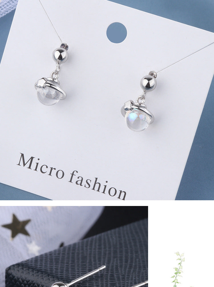 1 Pair Ig Style Simple Style Round Star Plating Inlay Copper Artificial Gemstones Drop Earrings