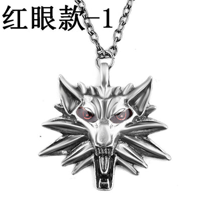 Hot Selling Games Around Witcher Sorcerer Wolf Head Men's Pendant Necklace Accessories Wholesale Gooddiy