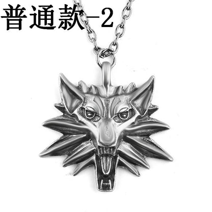 Hot Selling Games Around Witcher Sorcerer Wolf Head Men's Pendant Necklace Accessories Wholesale Gooddiy