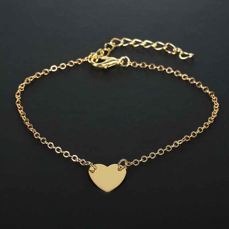 Simple Style Heart Alloy Plating No Inlaid Women's Bracelets