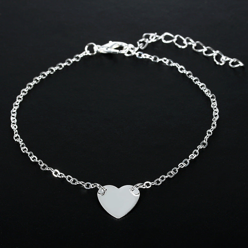 Simple Style Heart Alloy Plating No Inlaid Women's Bracelets