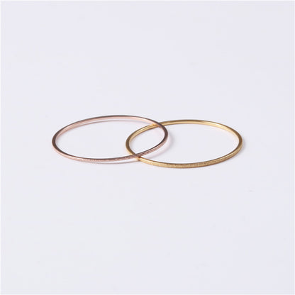 Simple Style Solid Color Titanium Steel Rings 1 Piece