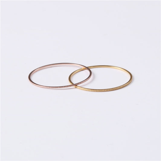 Simple Style Solid Color Titanium Steel Rings 1 Piece