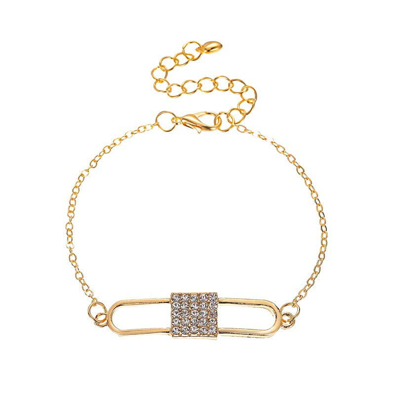 New Bracelet Love Lock Diamond Bracelet Creative Full Diamond Lock Bracelet Wholesale Gooddiy