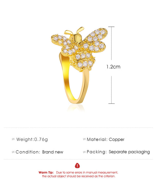 New Fashion Diamond Insect Ear Bone Clip Female Cute Little Bee Ear Clip Wholesale