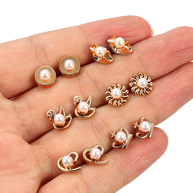 Fashion Geometric Plastic Enamel Pearl Women's Ear Studs 1 Set