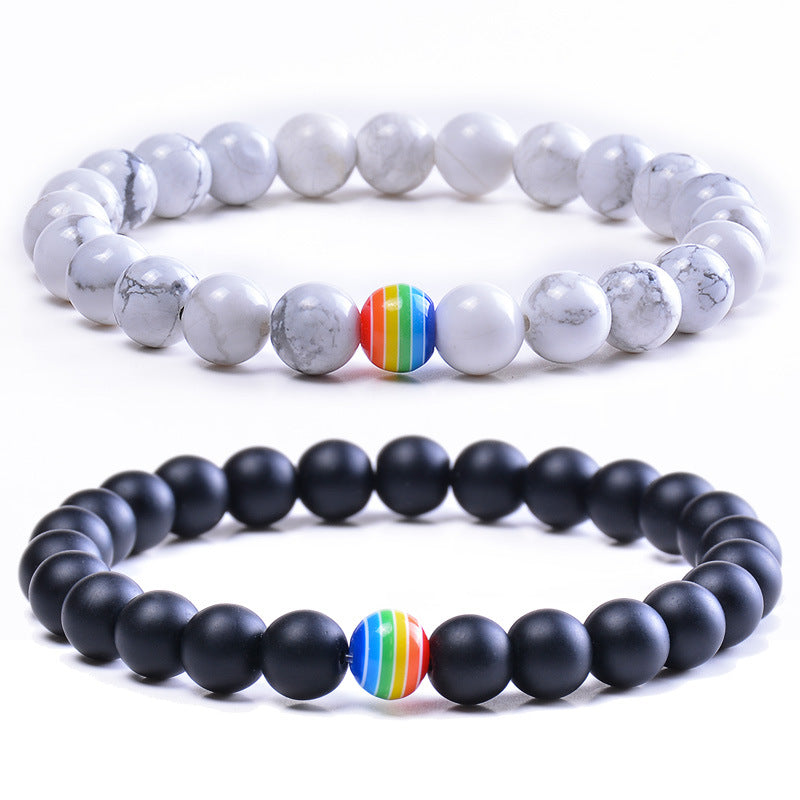 Ethnic Style Rainbow Natural Stone Bracelets In Bulk