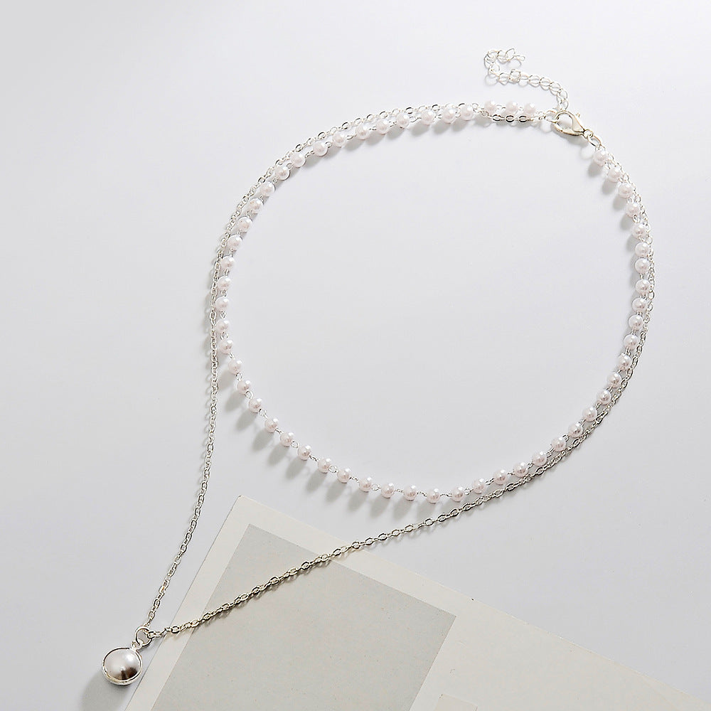 New  Trendy Simple Double-layer Pearl Necklace Wholesale Gooddiy