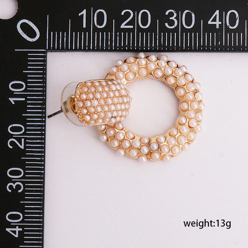 New Geometric Earrings Pearl Short Earrings Fashion Earrings Wholesale