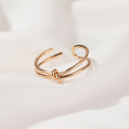 New Simple Knotted Minimalist Opening Adjustable Bow Ring Wholesale Gooddiy