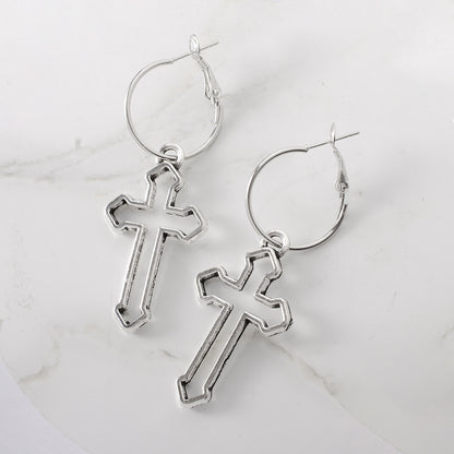 Exaggerated Fashion Cross Plating Alloy No Inlaid Earrings