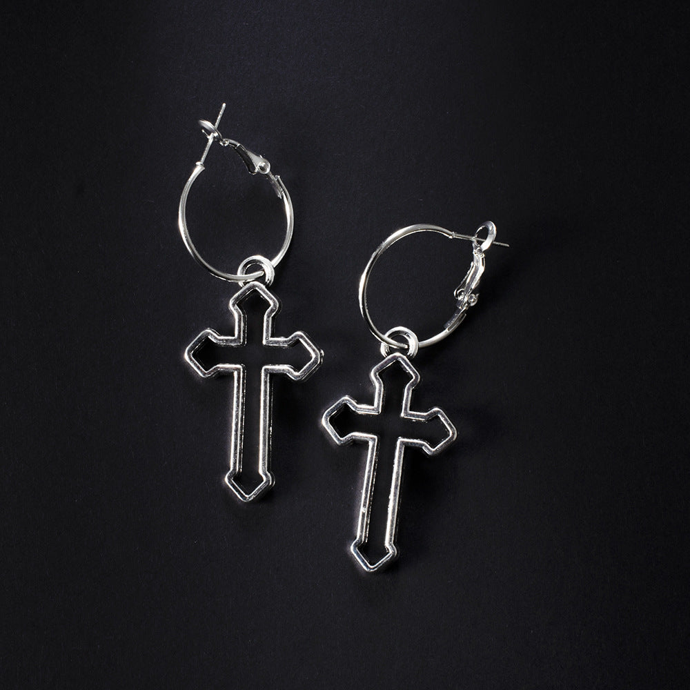 Exaggerated Fashion Cross Plating Alloy No Inlaid Earrings