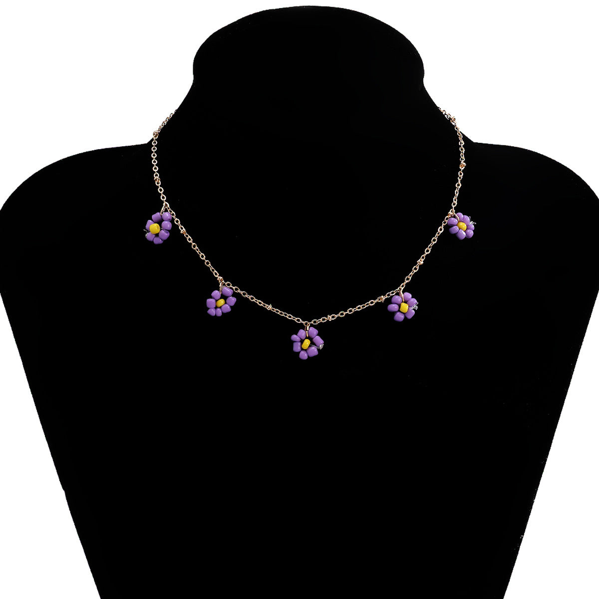 Fashion  Retro Ethnic Style Flower Simple And Stylish Rice Bead Necklace