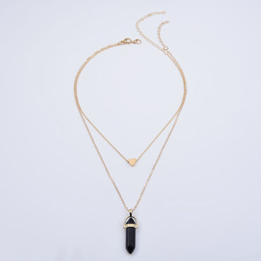 Simple Style Geometric Artificial Crystal Alloy Plating Artificial Crystal Women's Necklace