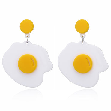 Korean Fried Eggs Sweet And Cute Girl Line Hot-saling Acrylic Alloy Earrings