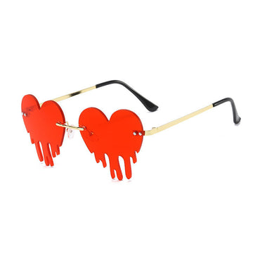 New Love-shaped Drop Shape Colorful Frameless Cut-edge Party Funny Sunglasses