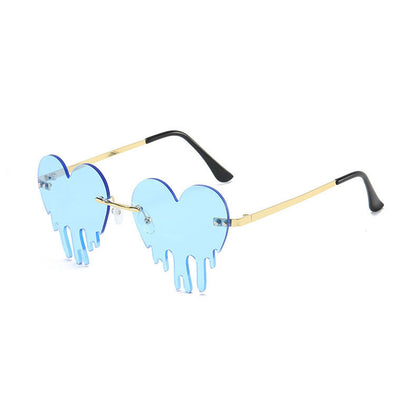 New Love-shaped Drop Shape Colorful Frameless Cut-edge Party Funny Sunglasses