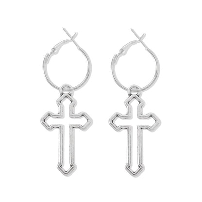 Exaggerated Fashion Cross Plating Alloy No Inlaid Earrings