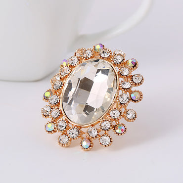 Hot Retro Full Diamond Crystal Glass Adjustable Ring Wholesale Gooddiy