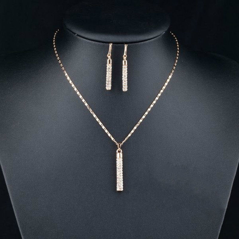 Simple Style Classic Style Geometric Zircon Alloy Wholesale Earrings Necklace