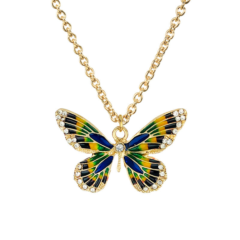 New Simple Animal Pendant Diamond Alloy Butterfly Bee Necklace