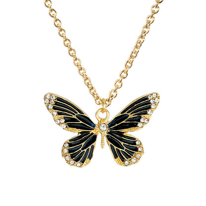 New Simple Animal Pendant Diamond Alloy Butterfly Bee Necklace