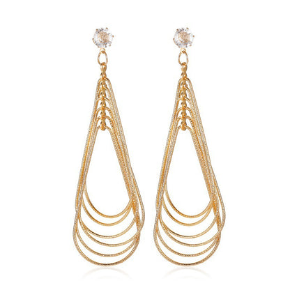 New Retro Exaggerated Geometric Pattern Multi-layer Drop Earrings Wholesale